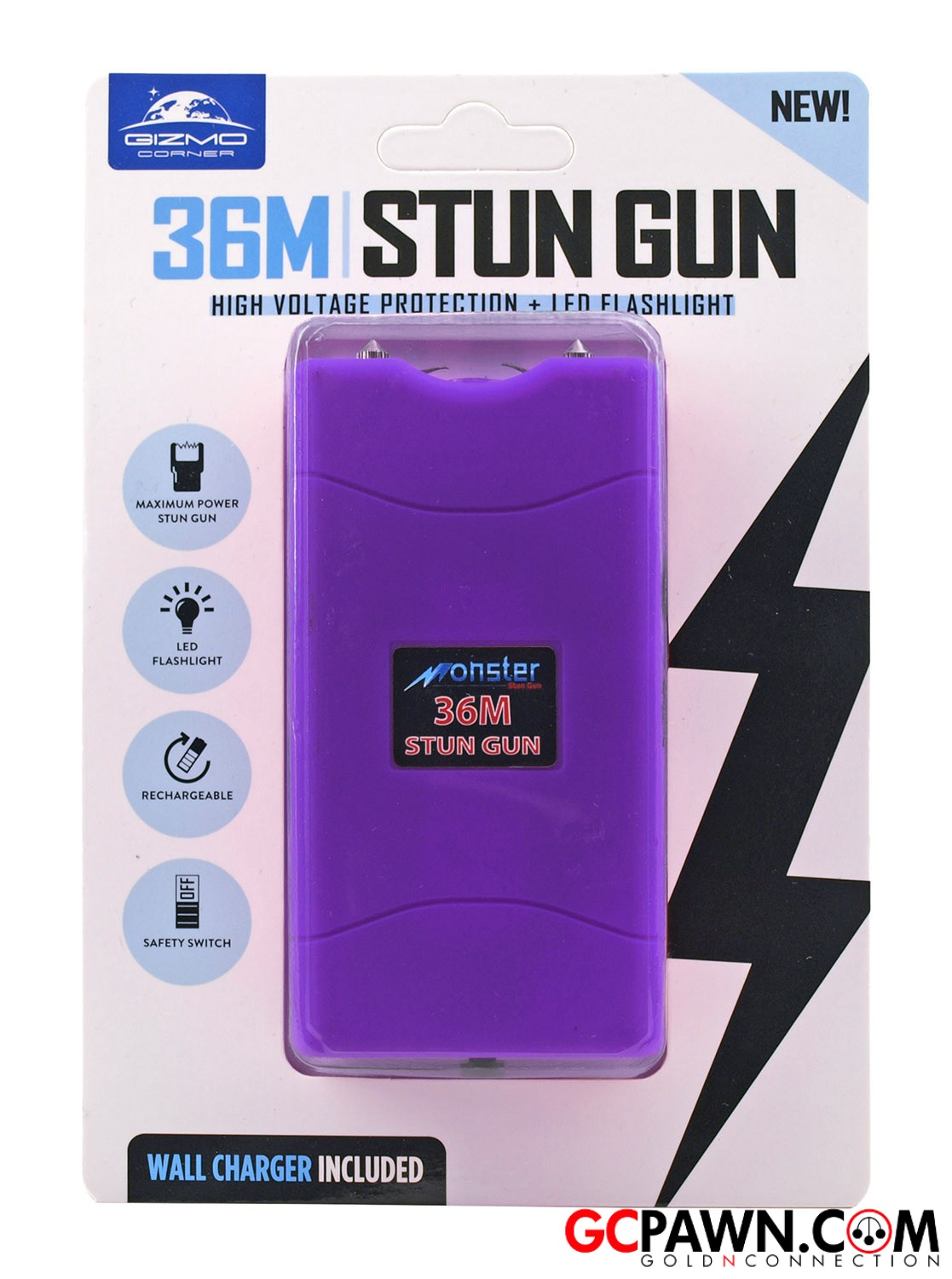 SG-M36000PR Monster 36 M Volt Stun Gun purple